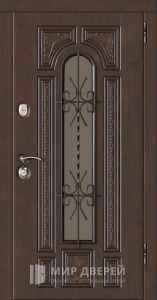 Филенчатая дверь входная с терморазрывом с ковкой №11 - фото №1