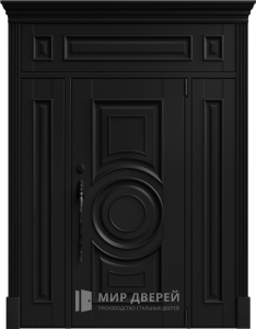 Чёрная матовая дверь по эксклюзивному проекту от дизайнера №17 - фото №1